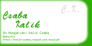 csaba kalik business card